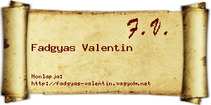 Fadgyas Valentin névjegykártya